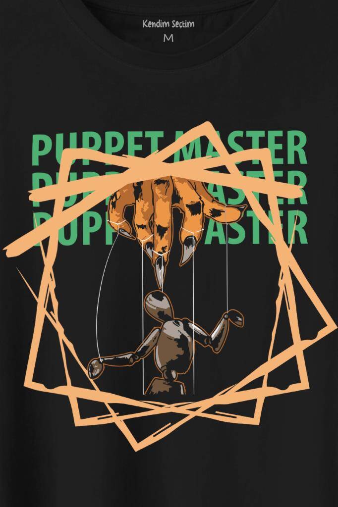 Kukla Puppet Master Geometric Baskılı Tişört Unisex T-Shirt - 2