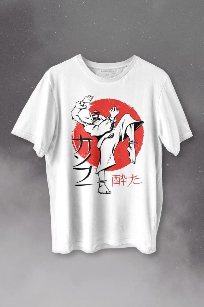 Kung Fu Uzak Doğu Spor Japonca Japanese Baskılı Tişört Unisex T-shirt - 1