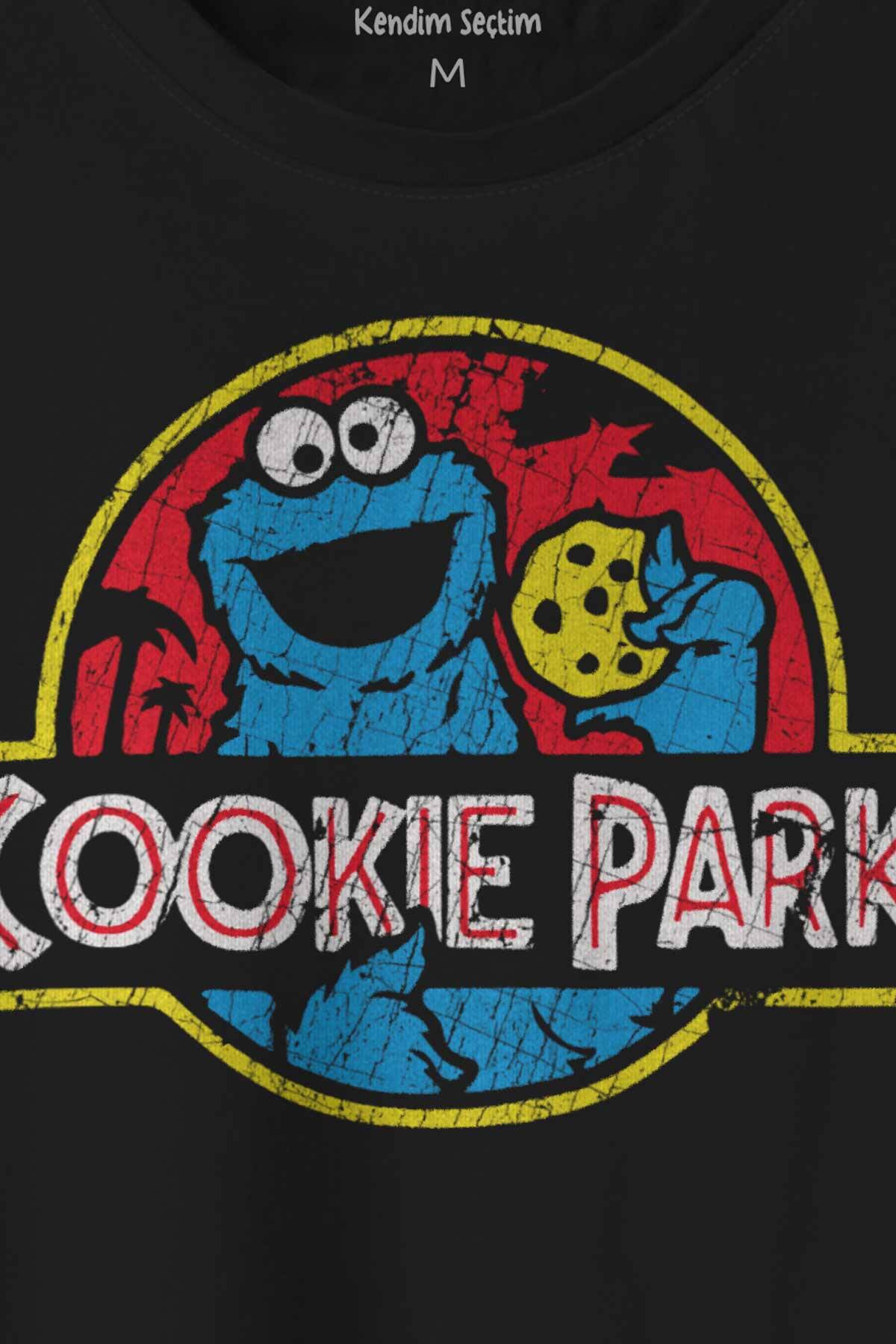 Kurabiye Canavarı Cookie Jurassic Park Baskılı Tişört Unisex T-shirt (1)