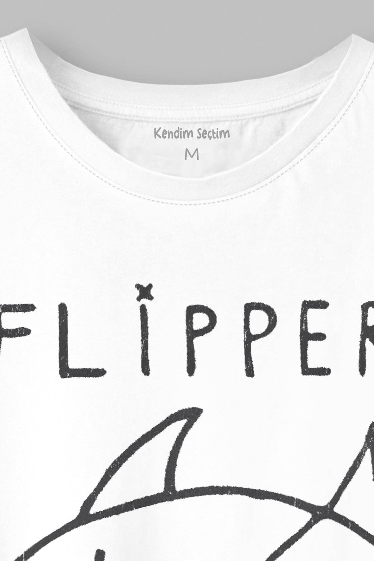 Kurt Cobain Flipper T-shirt Nirvana Grunge Rock Punk Baskılı Beyaz Tişört Unisex - 3