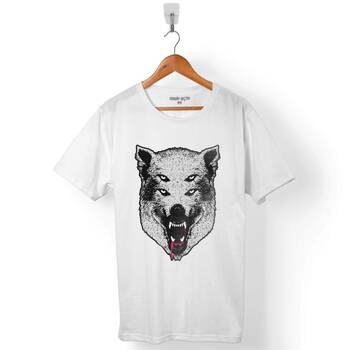 KURT KAFA GÖZ YANILMASI WOLF HEAD ERKEK TİŞÖRT - 1