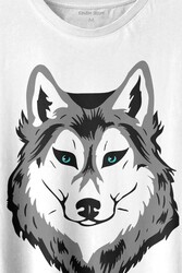Kurt Kafası Wolf Head Bozkurt Yeşil Gözlü Baskılı Tişört Unisex T-shirt - 2