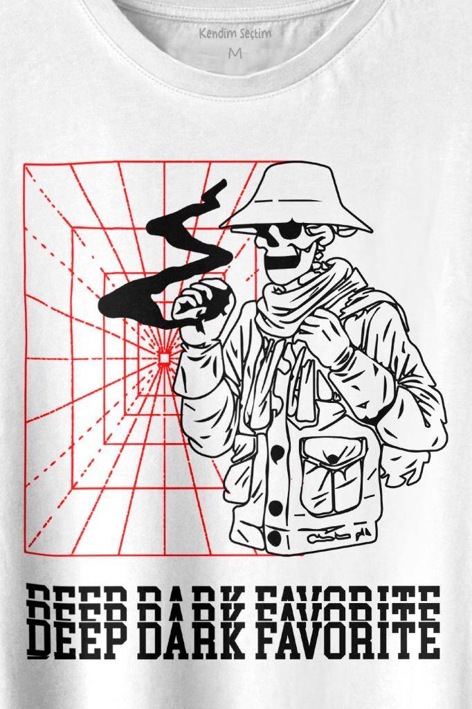 Kuru Kafa Deep Dark Baskılı Tişört Unisex T-shirt - 2