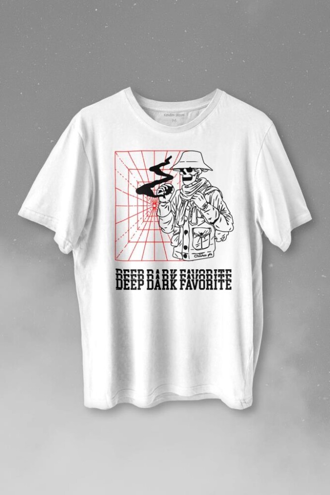 Kuru Kafa Deep Dark Baskılı Tişört Unisex T-shirt - 1