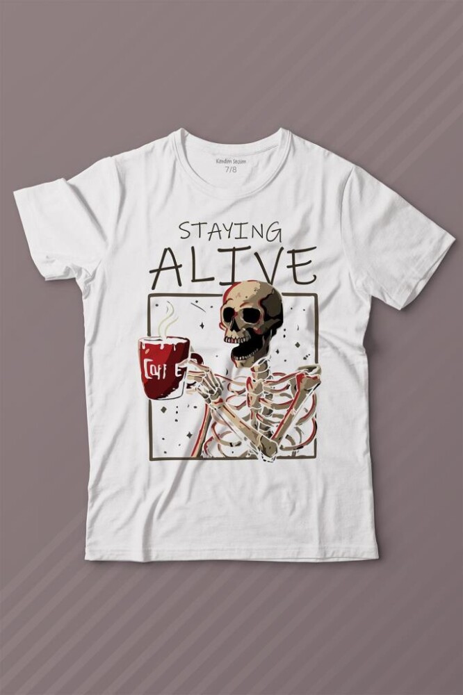 Kuru Kafa Kahve Coffee Baskılı Tişört Çocuk T-shirt - KENDİM SEÇTİM