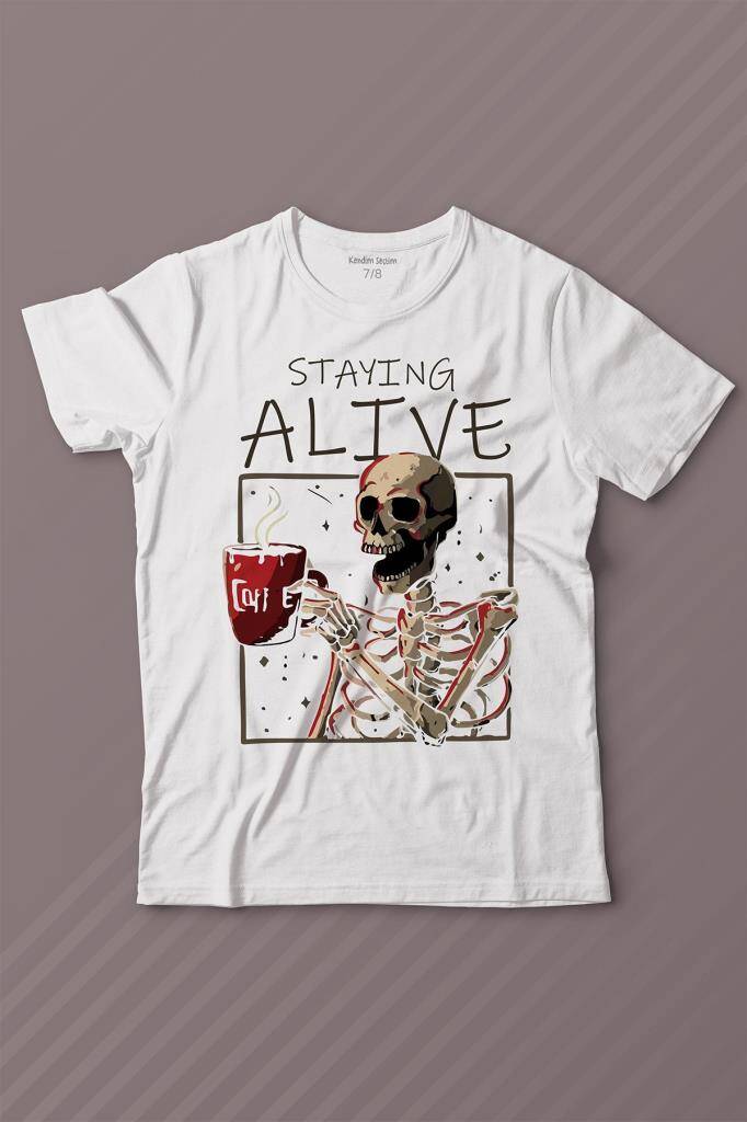 Kuru Kafa Kahve Coffee Baskılı Tişört Çocuk T-shirt - 1