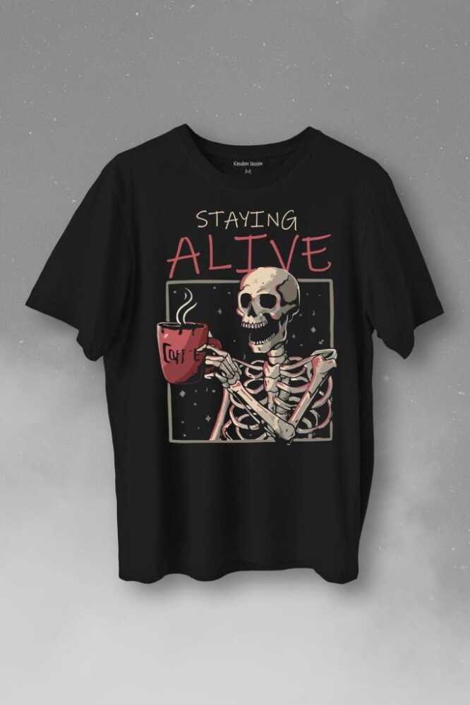 Kuru Kafa Kahve Coffee Baskılı Tişört Unisex T-Shirt - 1