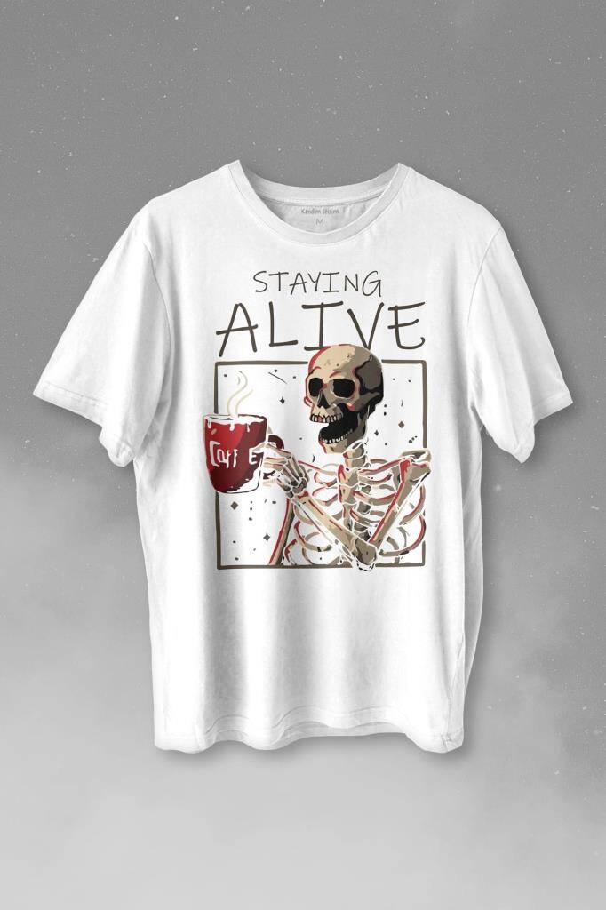 Kuru Kafa Kahve Coffee Baskılı Tişört Unisex T-shirt - 1