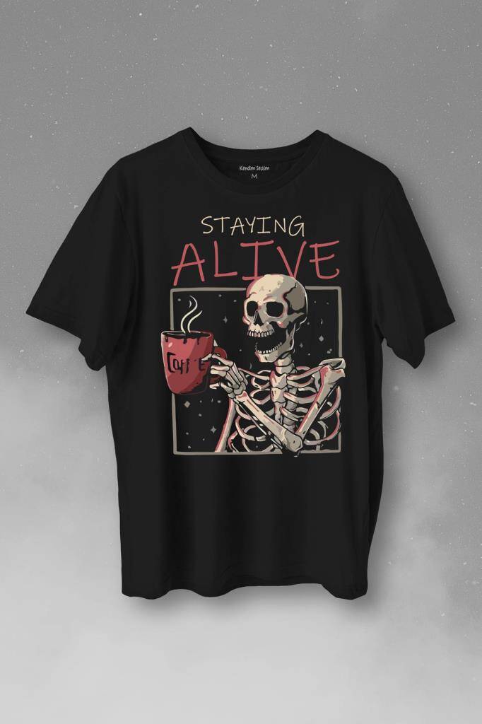 Kuru Kafa Kahve Coffee Baskılı Tişört Unisex T-Shirt - 1