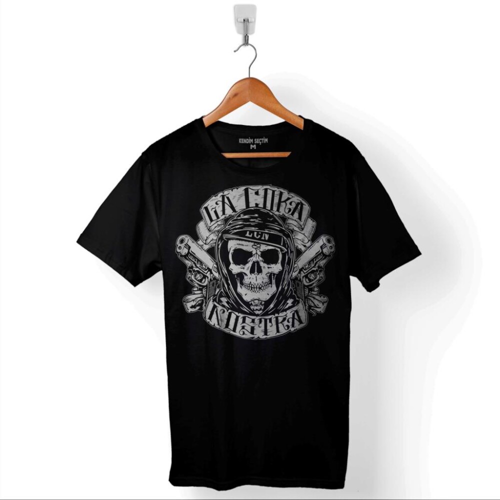 Kuru Kafa La Coka Nostra Gun In Your Mouth Baskılı Tişört Unisex T-Shirt - 1