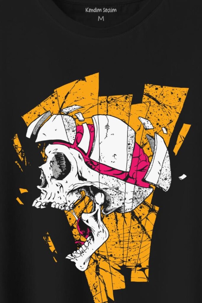 Kurukafa Metal Skull Rock Baskılı Tişört Unisex T-Shirt - 2