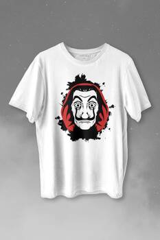 La Casa De Papel Dali Mask Maskesi Baskılı Tişört Unisex T-shirt - 1
