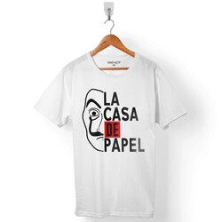 LA CASA DE PAPEL LACASA HALF FACE YARIM YÜZ ERKEK TİŞÖRT - 1