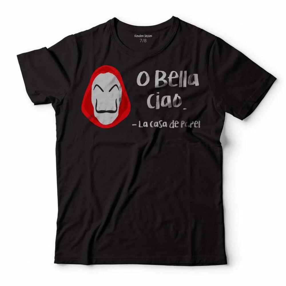 LA CASA DE PAPEL O CIAO ÇAV BELLA DALI MASKE ÇOCUK TİŞÖRT - KENDİM SEÇTİM