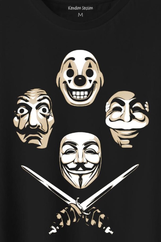 La Casa V For Mr Robot Queen Bohemian Anarchy Baskılı Tişört Unisex T-Shirt (1)