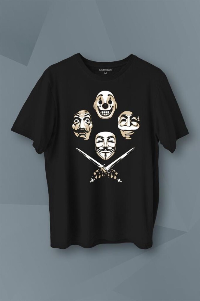 La Casa V For Mr Robot Queen Bohemian Anarchy Baskılı Tişört Unisex T-Shirt - 1