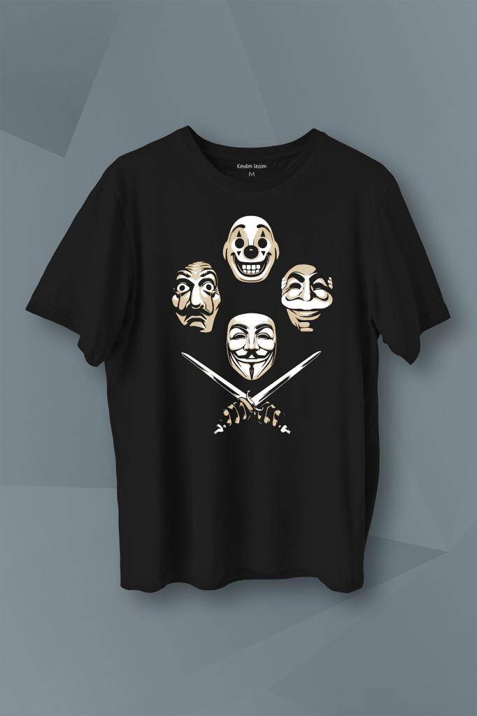 La Casa V For Mr Robot Queen Bohemian Anarchy Baskılı Tişört Unisex T-Shirt - 1