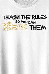 Learn The Rules Break Them Basquiat Kuralları Yık Baskılı Tişört Unisex T-shirt - 2