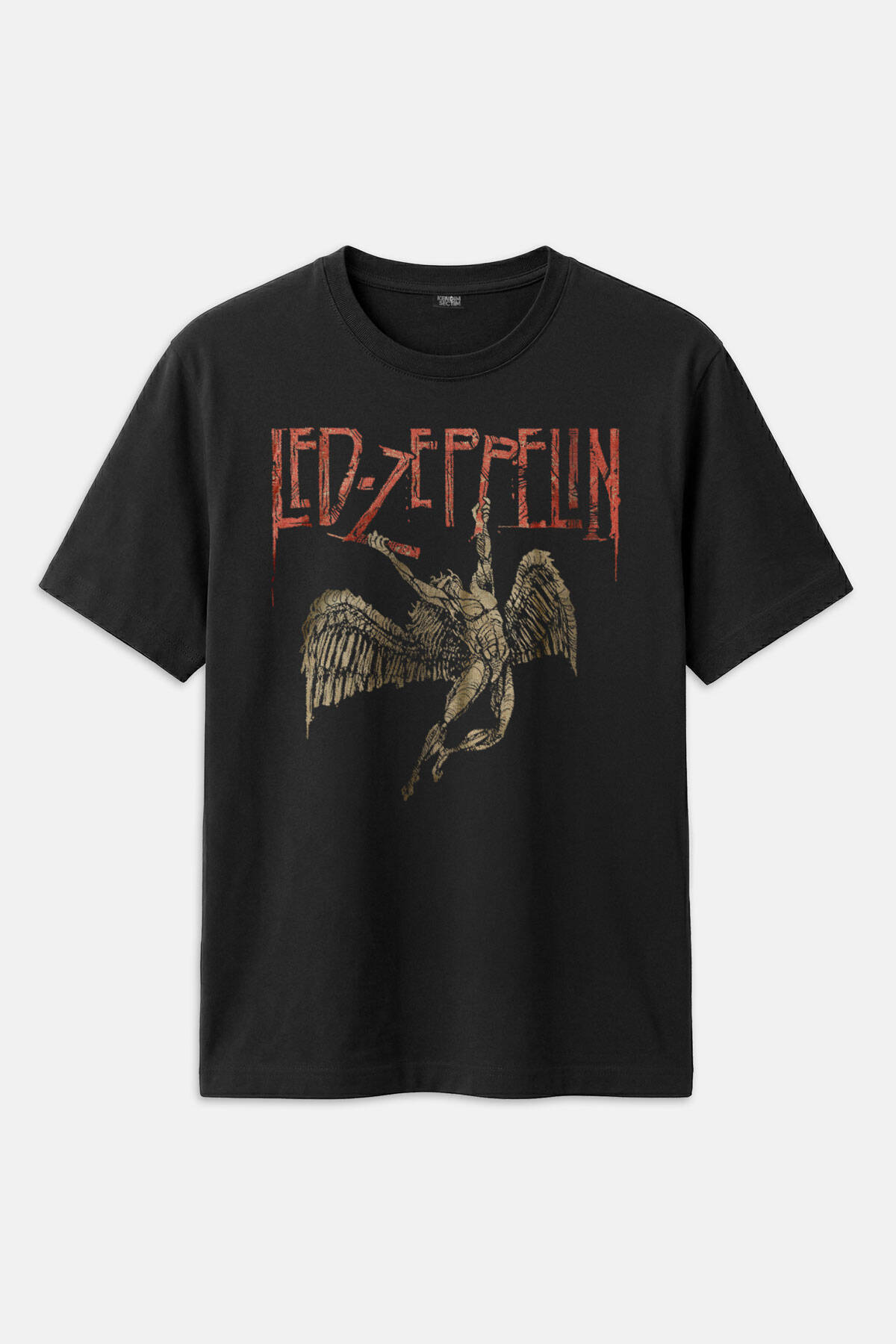 Led Zeppelin Falling Angel Rock Music Baskılı Tişört Unisex T-Shirt - 1