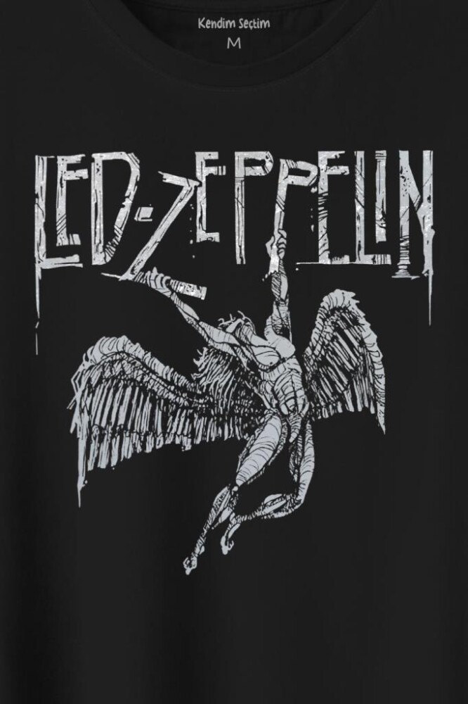 Led Zeppelin Falling Angel Rock Music Baskılı Tişört Unisex T-Shirt - 2