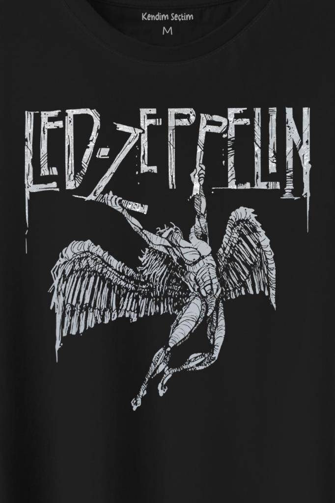 Led Zeppelin Falling Angel Rock Music Baskılı Tişört Unisex T-Shirt (1)