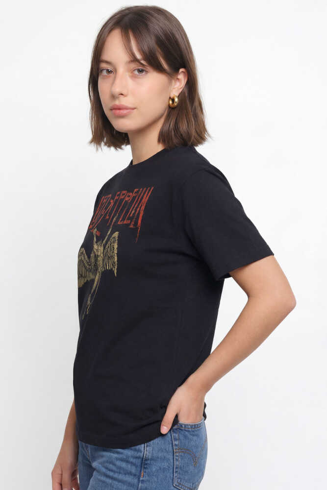 Led Zeppelin Falling Angel Rock Music Baskılı Tişört Unisex T-Shirt - 3