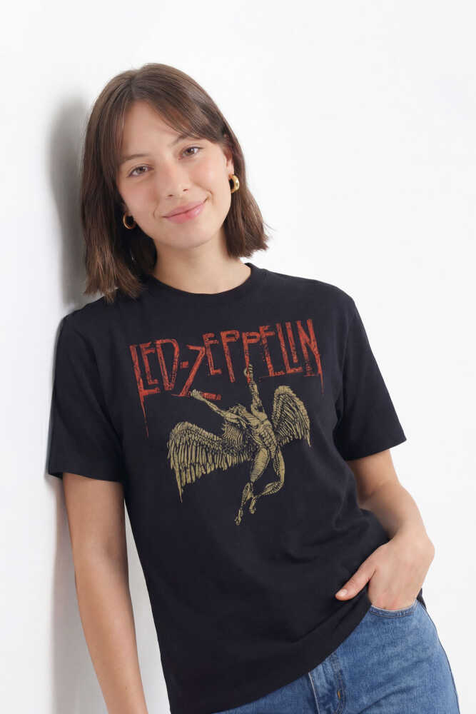 Led Zeppelin Falling Angel Rock Music Baskılı Tişört Unisex T-Shirt - 4