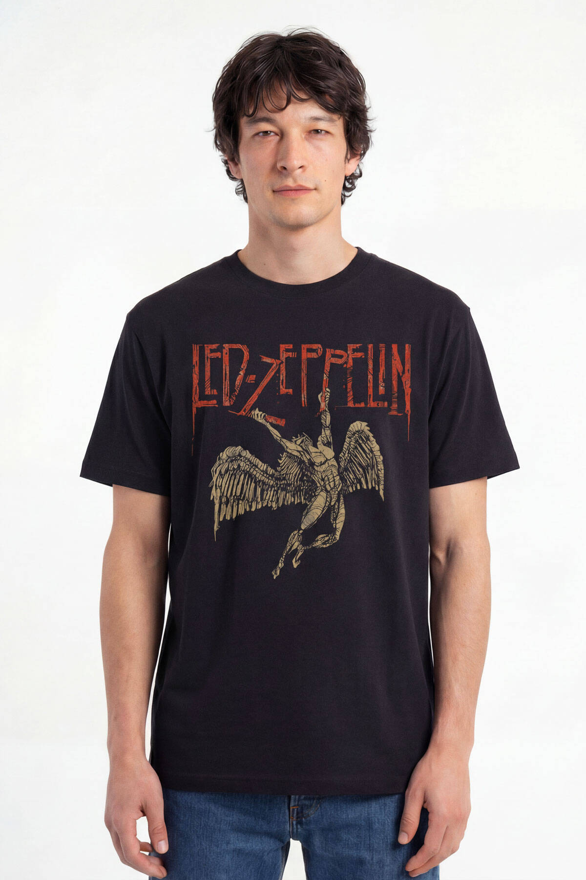 Led Zeppelin Falling Angel Rock Music Baskılı Tişört Unisex T-Shirt - 5