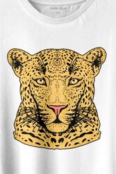 Leopard Face Çıta Lepoar Yüzü Lion Head Baskılı Tişört Unisex T-shirt - 2