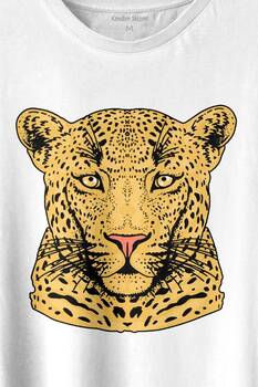 Leopard Face Çıta Lepoar Yüzü Lion Head Baskılı Tişört Unisex T-shirt - 2