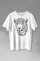 Leopard Face Çıta Lepoar Yüzü Lion Head Baskılı Tişört Unisex T-shirt - 1