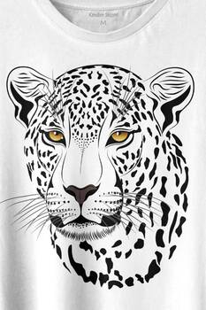 Leopard Face Çıta Lepoar Yüzü Lion Head Baskılı Tişört Unisex T-shirt - 2