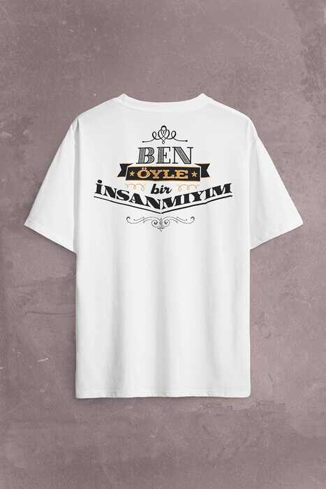 Leyla İle Mecnun Ben Öyle Bir İnsan Mıyım Sırt Ön Baskılı Oversize Tişört Unisex T-Shirt - 2