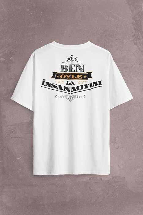 Leyla İle Mecnun Ben Öyle Bir İnsan Mıyım Sırt Ön Baskılı Oversize Tişört Unisex T-Shirt - 2