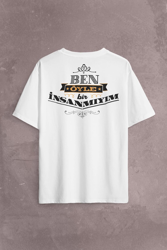 Leyla İle Mecnun Ben Öyle Bir İnsan Mıyım Sırt Ön Baskılı Oversize Tişört Unisex T-Shirt - 2