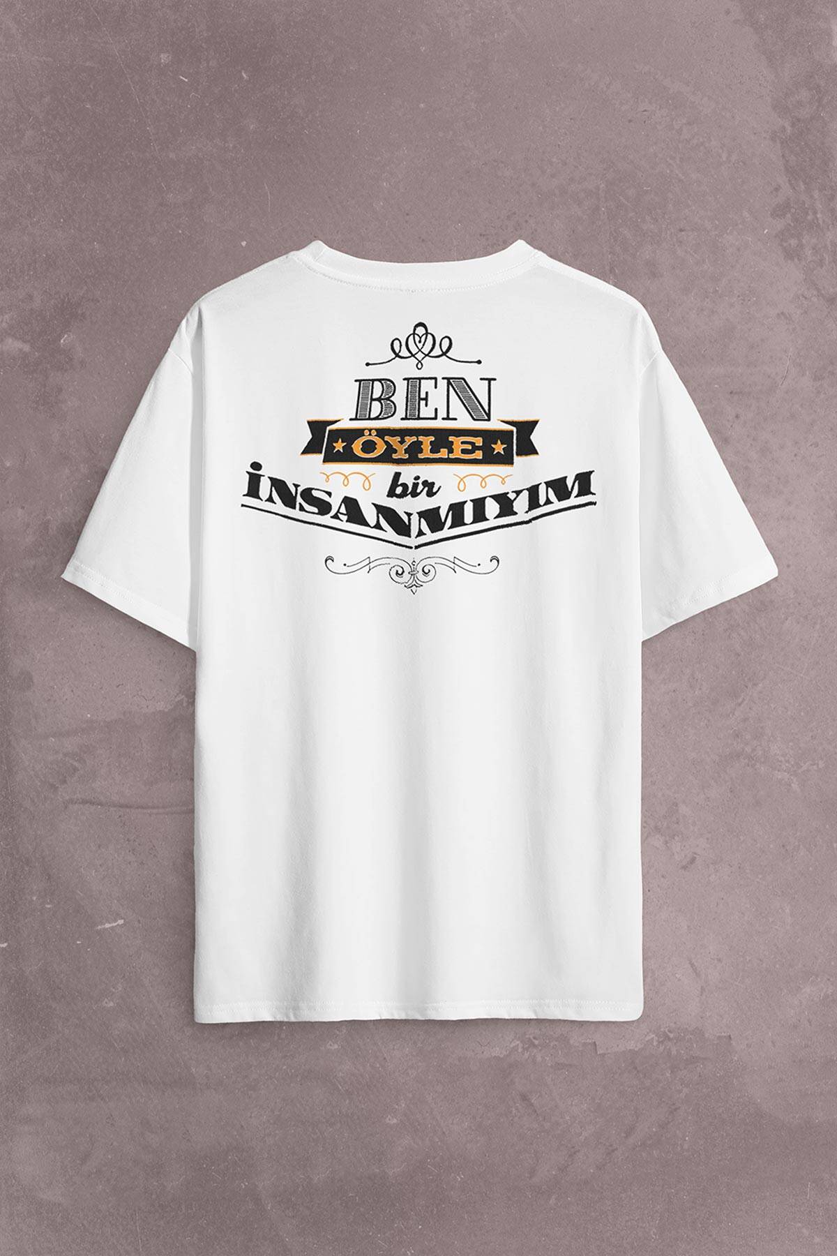 Leyla İle Mecnun Ben Öyle Bir İnsan Mıyım Sırt Ön Baskılı Oversize Tişört Unisex T-Shirt - 2