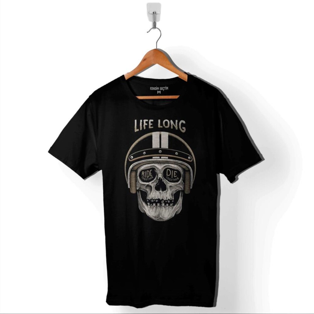 Life Long Togother Ride or Dıe Ölüm Yarışı Baskılı Tişört Unisex T-Shirt - 1