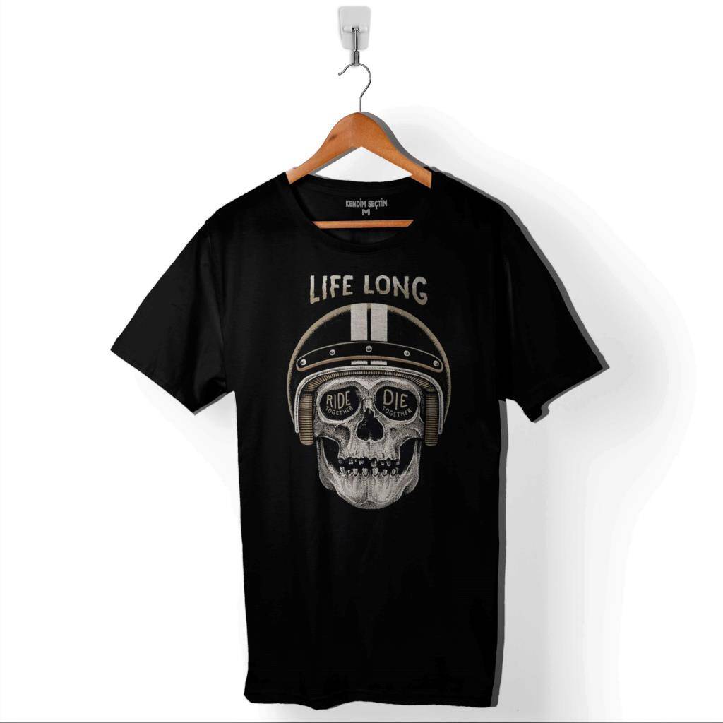 Life Long Togother Ride or Dıe Ölüm Yarışı Baskılı Tişört Unisex T-Shirt - 1