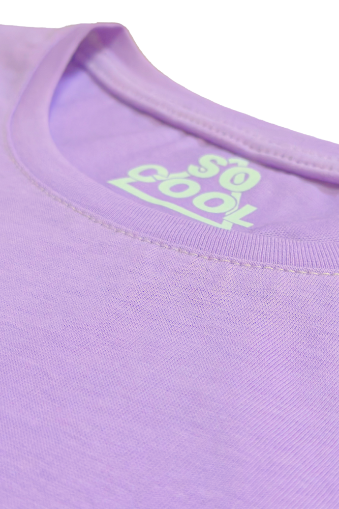 Lila Crop T-shirt Eat Sleep Train Repeat Mor Renk Kadın Tişört Baby Tee - 2