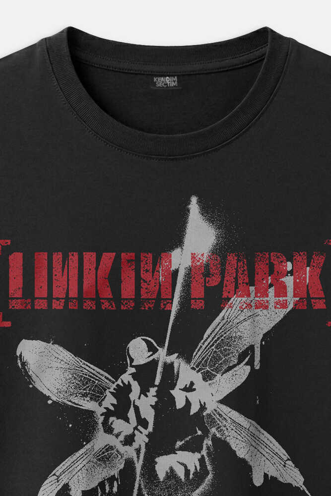 Linkin Park Hybrid Theory Metal Müzik Gitar Music Baskılı Siyah Regular Fit Tişört (1)