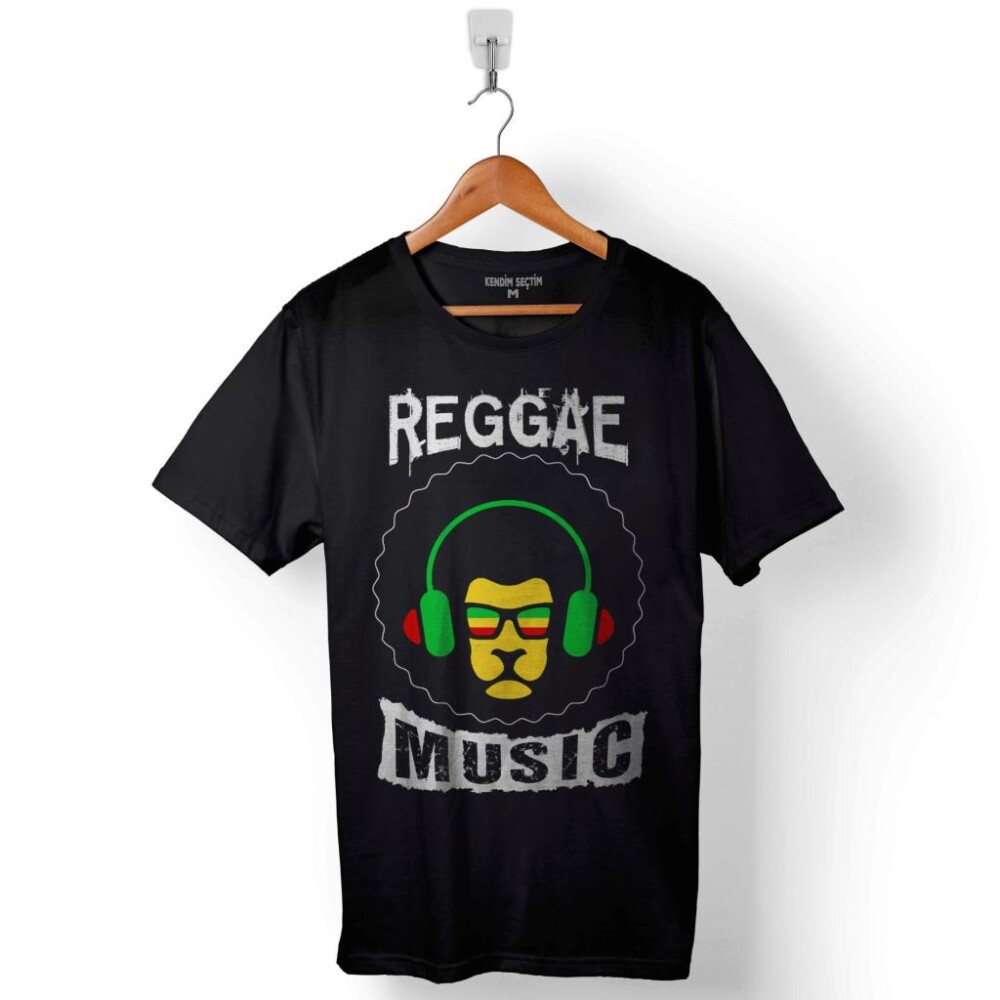 Lion Raggae Music Bob Marley Baskılı Tişört Unisex T-Shirt - 1