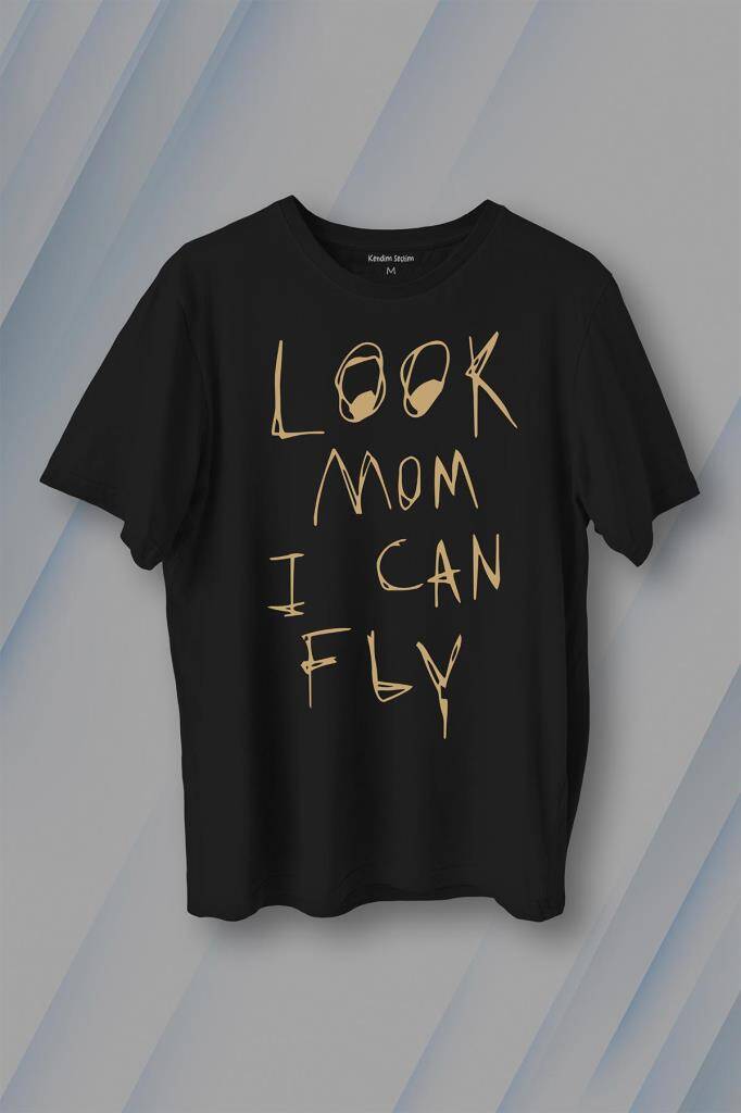 Look Mom I Can Fly Travis Scott Baskılı Tişört Unisex T-Shirt - 1