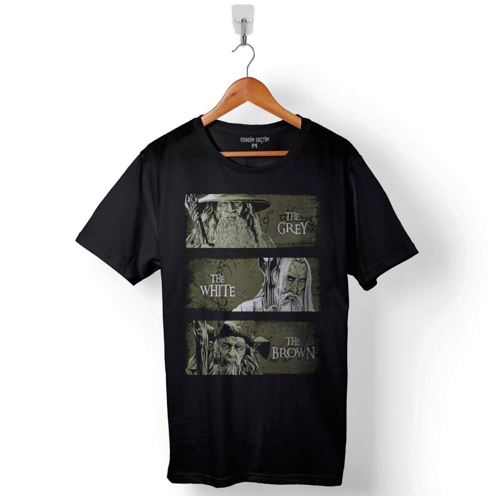 Lord Of The Rings Gandalf The Grey White Brown Baskılı Tişört Unisex T-Shirt - 1
