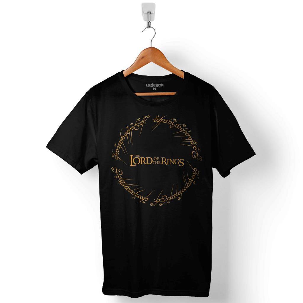 Lord Of The Rings Yüzüklerin Efendisi Logo Baskılı Tişört Unisex T-Shirt - 1