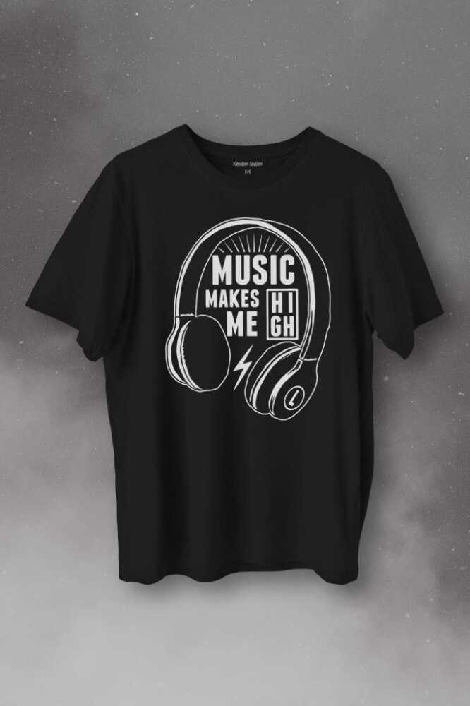 Lost Boyz Music Makes Me High Kulaklık Baskılı Tişört Unisex T-Shirt - 1