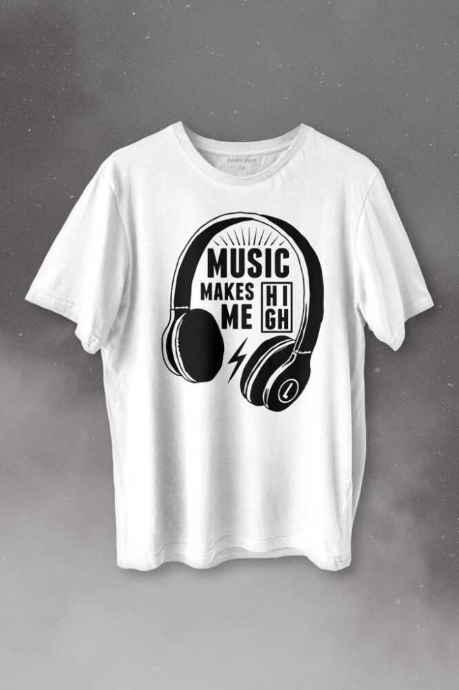 Lost Boyz Music Makes Me High Kulaklık Baskılı Tişört Unisex T-shirt - 1