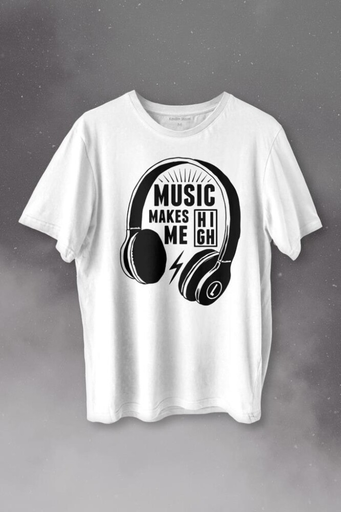 Lost Boyz Music Makes Me High Kulaklık Baskılı Tişört Unisex T-shirt - 1