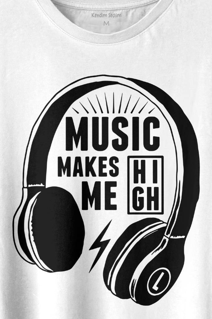 Lost Boyz Music Makes Me High Kulaklık Baskılı Tişört Unisex T-shirt - 2