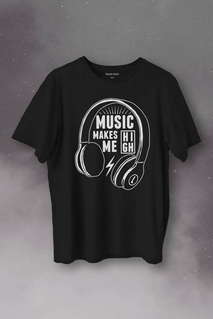 Lost Boyz Music Makes Me High Kulaklık Baskılı Tişört Unisex T-Shirt - 1