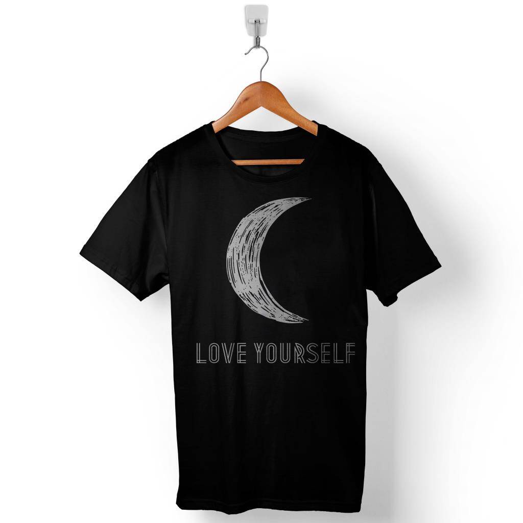 Love Yourself Kendin Sev Yarım Ay Baskılı Tişört Unisex T-Shirt - 1